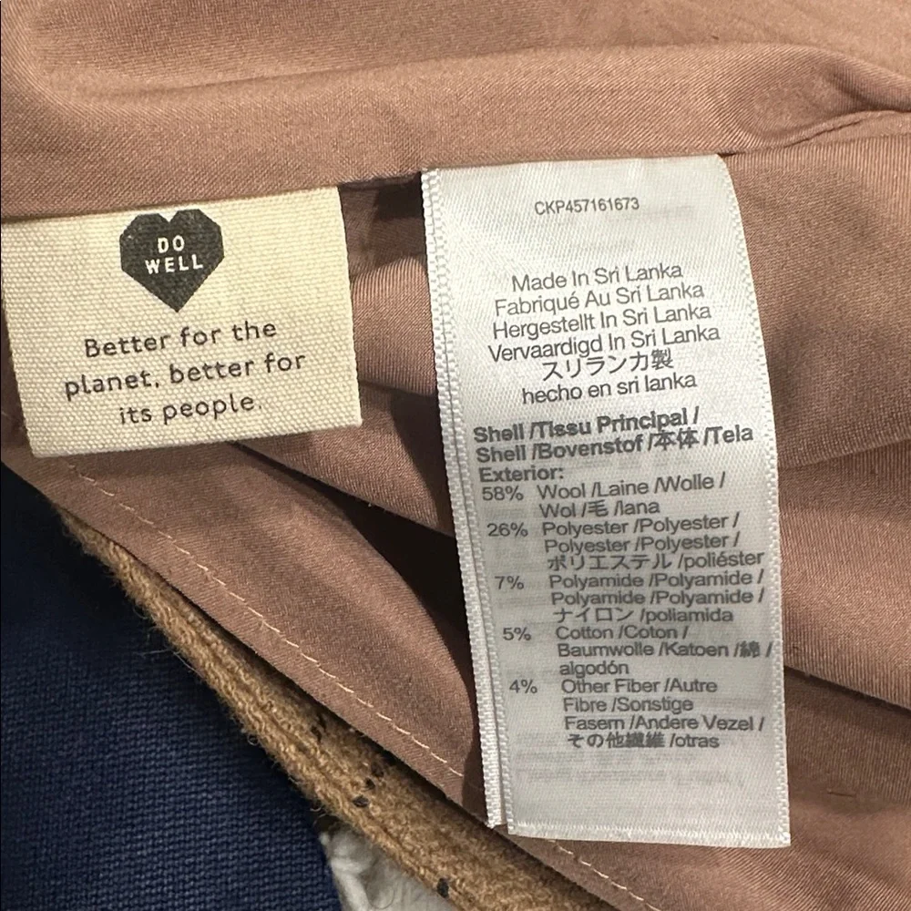 Madewell Zip Front  Tan Plaid Wool Blend Mini‎ Skirt